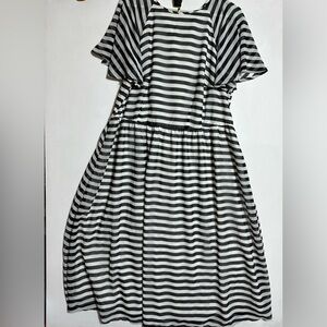 Ava & Viv Black and White Ruffled Smocked Sundress